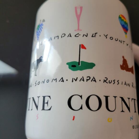 Vintage Wine Country Coffee Cup Vintage dated 1990 Luke A Tuck Mug - Picture 3 of 10